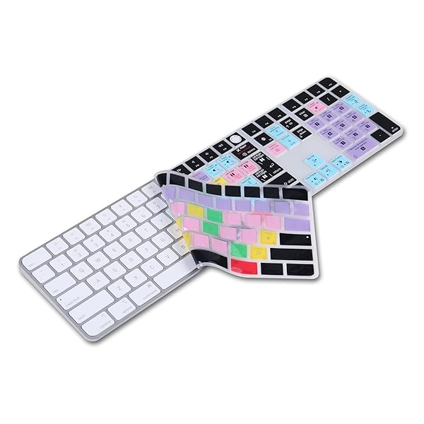 XSKN XSKN Final Cut Pro Silicone Keyboard Cover for 2021 Apple iMac M1 24 Inch Magic Keyboard Touch ID Numeric Keypad EU US Layout - View 5 of 8