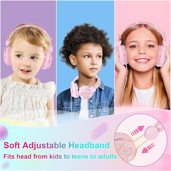 QearFun QearFun Unicorn Headphones for Kids: Noise Cancelling, Adjustable, with Microphone - Perfect for School & Tablets! - View 3 of 7