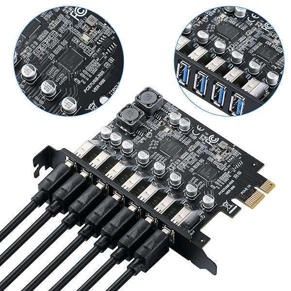 MZHOU Upgrade Your PC with MZHOU 7 Port PCI Express USB 3.0 Expansion Card - Compatible with Windows 11/10/8/7/Vista/XP - View 7 of 9