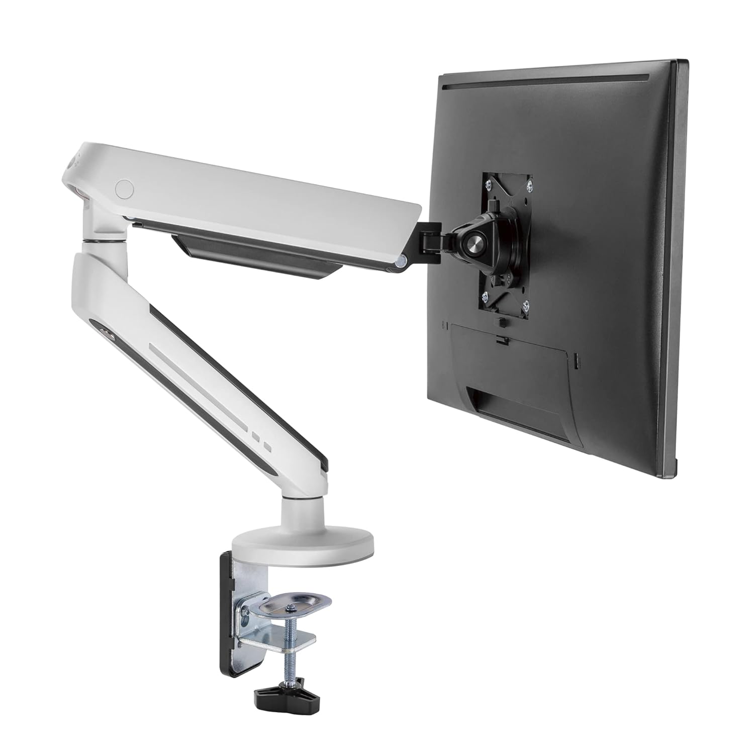 SIIG Single Monitor Desk Mount with RGB Lights for 17 to 34 Inch Flat or Curved Screens Articulating Stand CE-MT3J11-S1