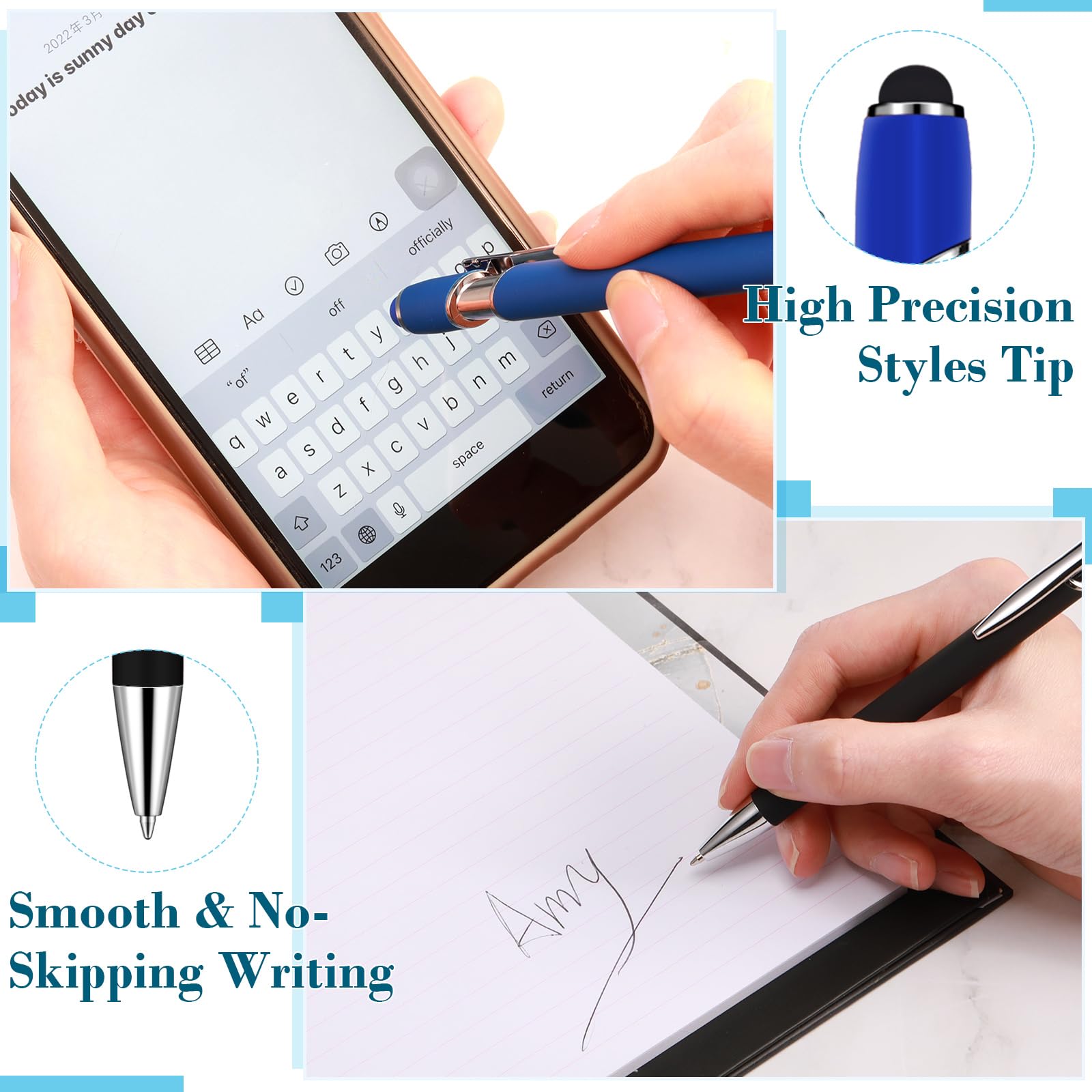 Konohan Konohan 100 Pieces 2 in 1 Stylus Pen and Ballpoint Pen for Touch-Screen Devices Compatible with iPad iPhone and Tablets - View 3 of 7