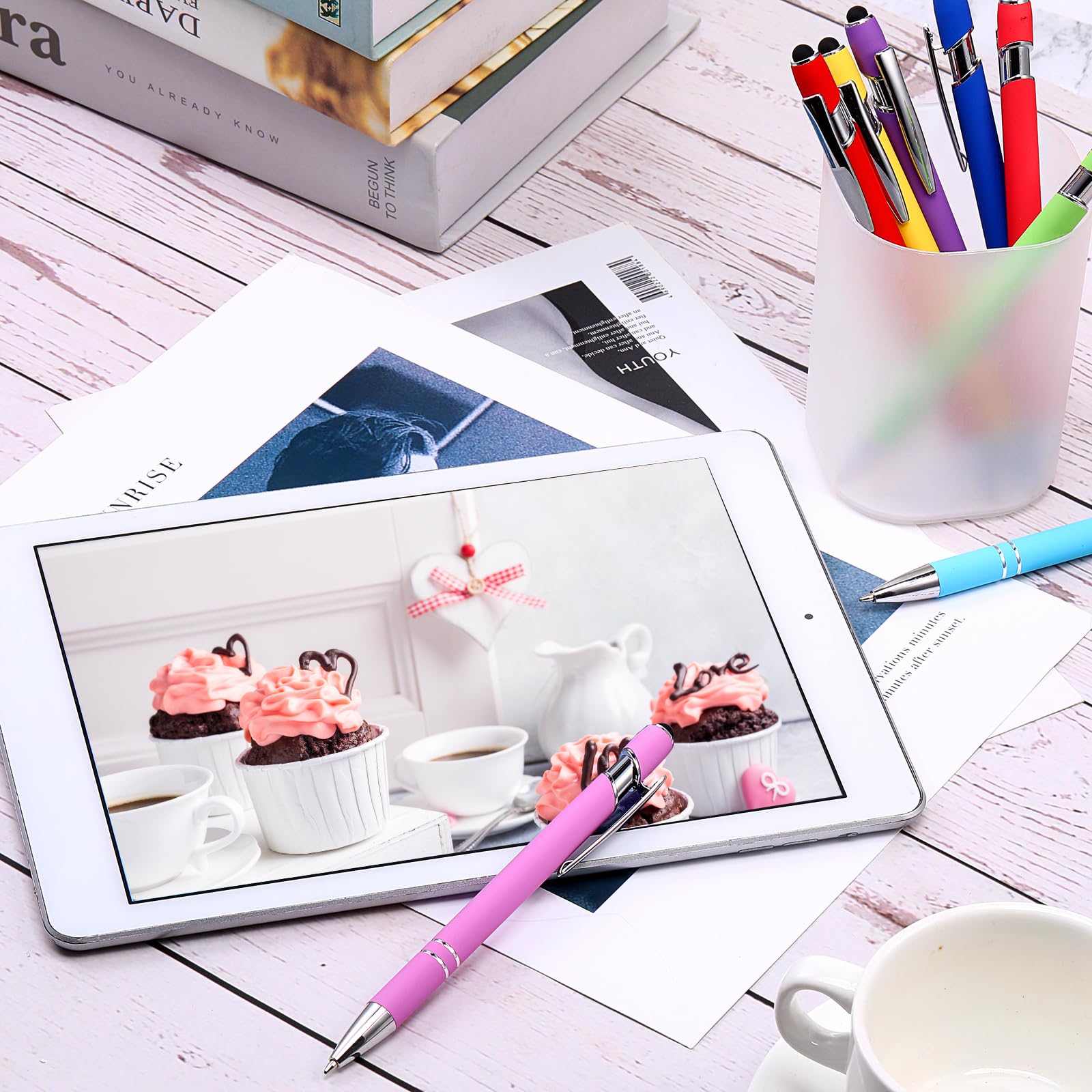 Konohan Konohan 100 Pieces 2 in 1 Stylus Pen and Ballpoint Pen for Touch-Screen Devices Compatible with iPad iPhone and Tablets - View 7 of 7