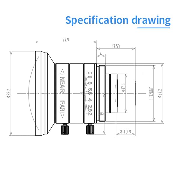 HTENG VISHI "FA 4mm Machine Vision C-Mount Lens for 1/1.8" Industrial Cameras - Fixed Focus Optics" - View 10 of 10