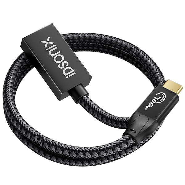 iDsonix iDsonix USB C to USB 3.1 Gen 2 Adapter 10Gbps Male to Female OTG Cable 60W Fast Charging Compatible with USB C Hub Dell XPS MacBook iPad Pro 0.3m