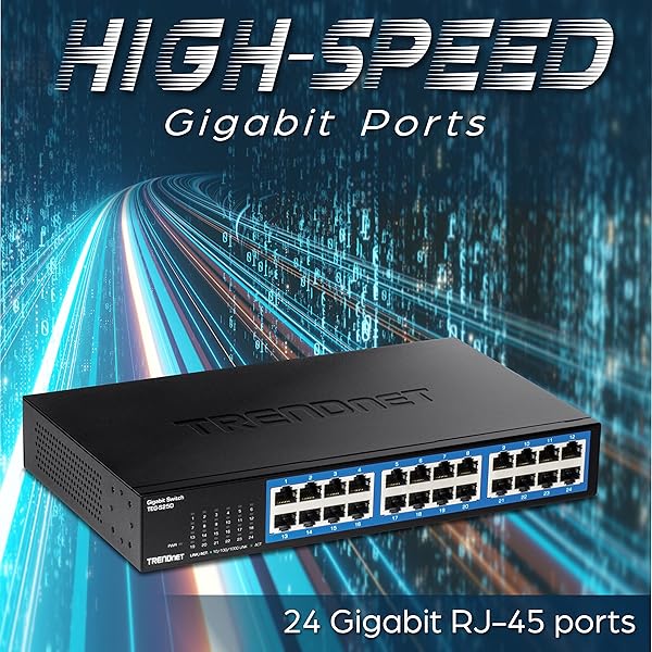 TRENDnet TRENDnet 24-Port Gigabit Desktop Switch TEG-S25D: Fast, Fanless, Metal Design with 48Gbps Capacity & Lifetime Protection - View 4 of 9