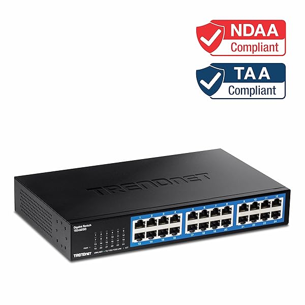 TRENDnet TRENDnet 24-Port Gigabit Desktop Switch TEG-S25D: Fast, Fanless, Metal Design with 48Gbps Capacity & Lifetime Protection - View 7 of 9
