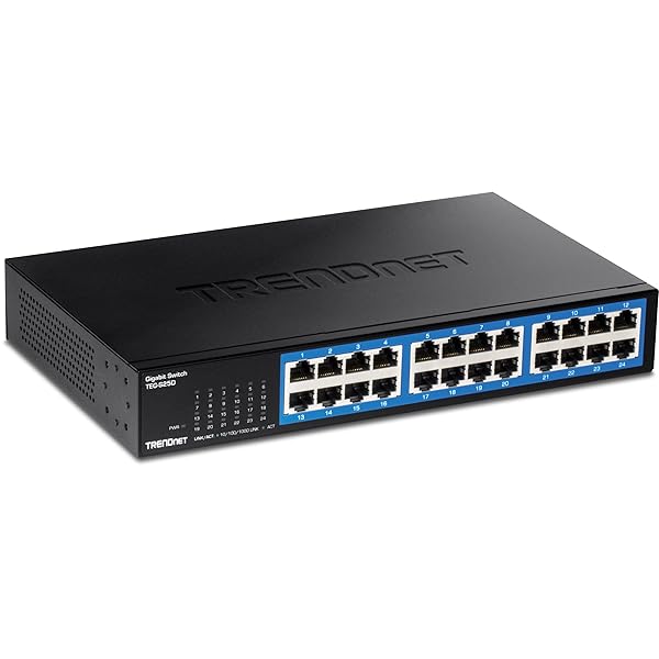 TRENDnet TRENDnet 24-Port Gigabit Desktop Switch TEG-S25D: Fast, Fanless, Metal Design with 48Gbps Capacity & Lifetime Protection - View 3 of 9