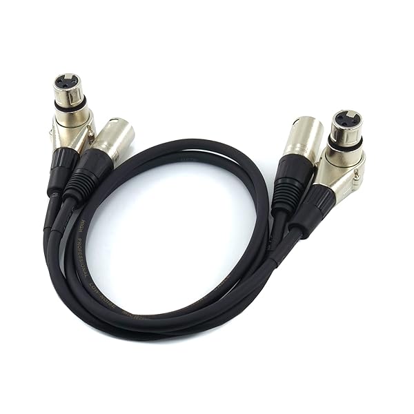 WJSTN Buy WJSTN 2FT Right-Angle Female to Straight Male XLR Cable - Perfect XLR Camera Adapter - View 4 of 8