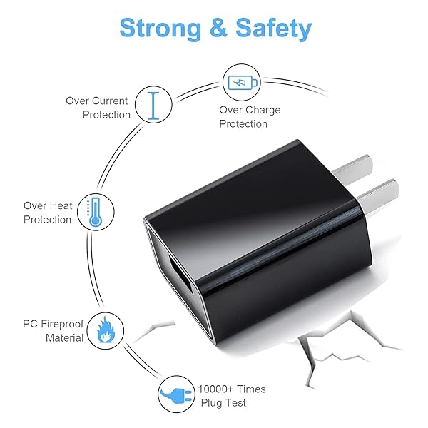 WZHENB 5V 2A Fast Wall Charger & 5ft Micro USB Cable for Samsung Galaxy, Doro Phone, Tandem Diabetes Care & More - View 5 of 8