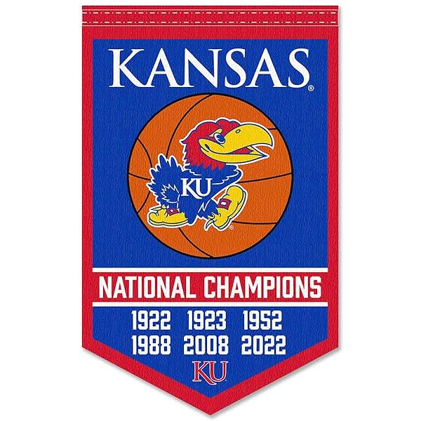 College Flags & Banners Co. Celebrate Kansas Jayhawks: 6-Time National Champions Basketball Banner