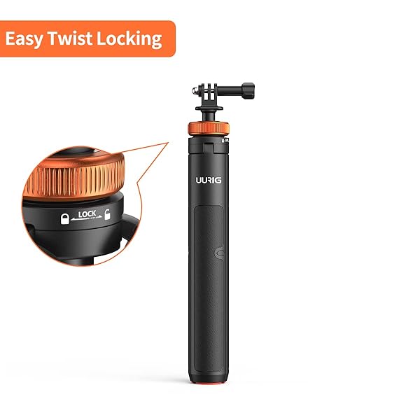 VRIG Select UURig Telescopic Selfie Stick with Tripod & Waterproof Grip for GoPro, Insta360, DJI OSMO & More - View 6 of 8