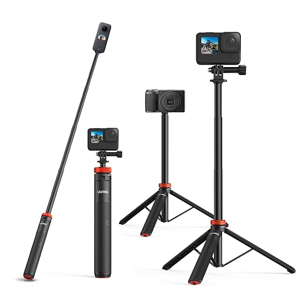 VRIG Select UURig Telescopic Selfie Stick with Tripod & Waterproof Grip for GoPro, Insta360, DJI OSMO & More