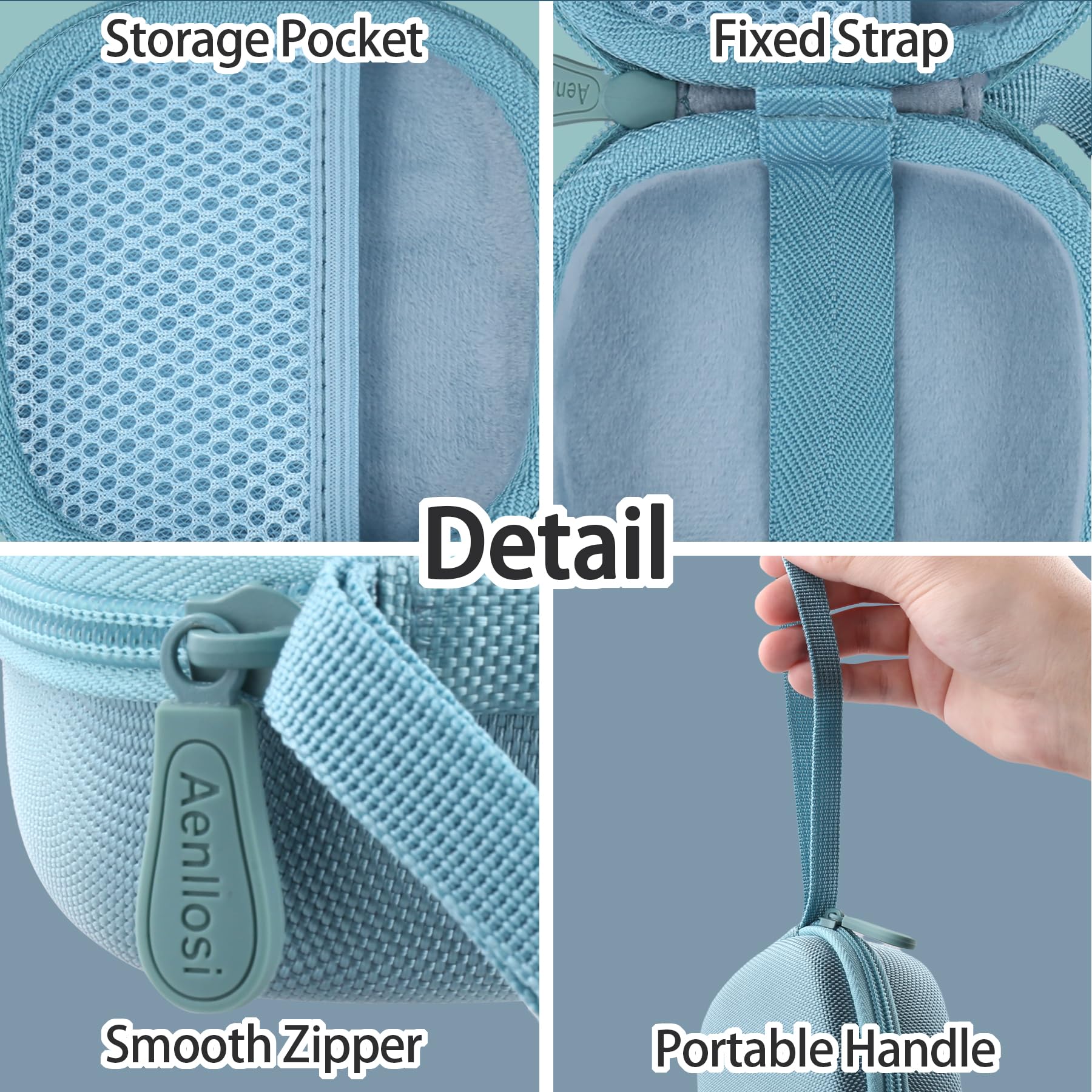 Aenllosi Aenllosi Case for Bose SoundLink Micro Bluetooth Speaker Storage Organizer Stone Blue Case Only - View 3 of 9