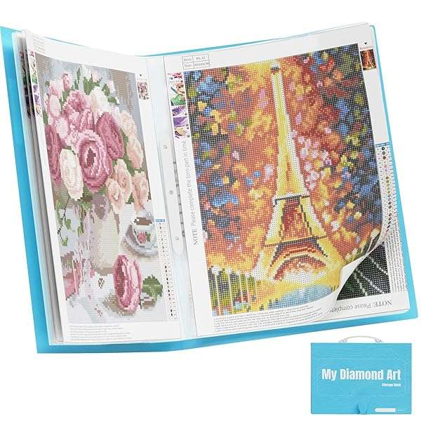 ARTDOT ARTDOT A2 Storage Book for Diamond Art Kits - 30 Pocket Portfolio Folder (39.7 x 56cm) for Ultimate Protection