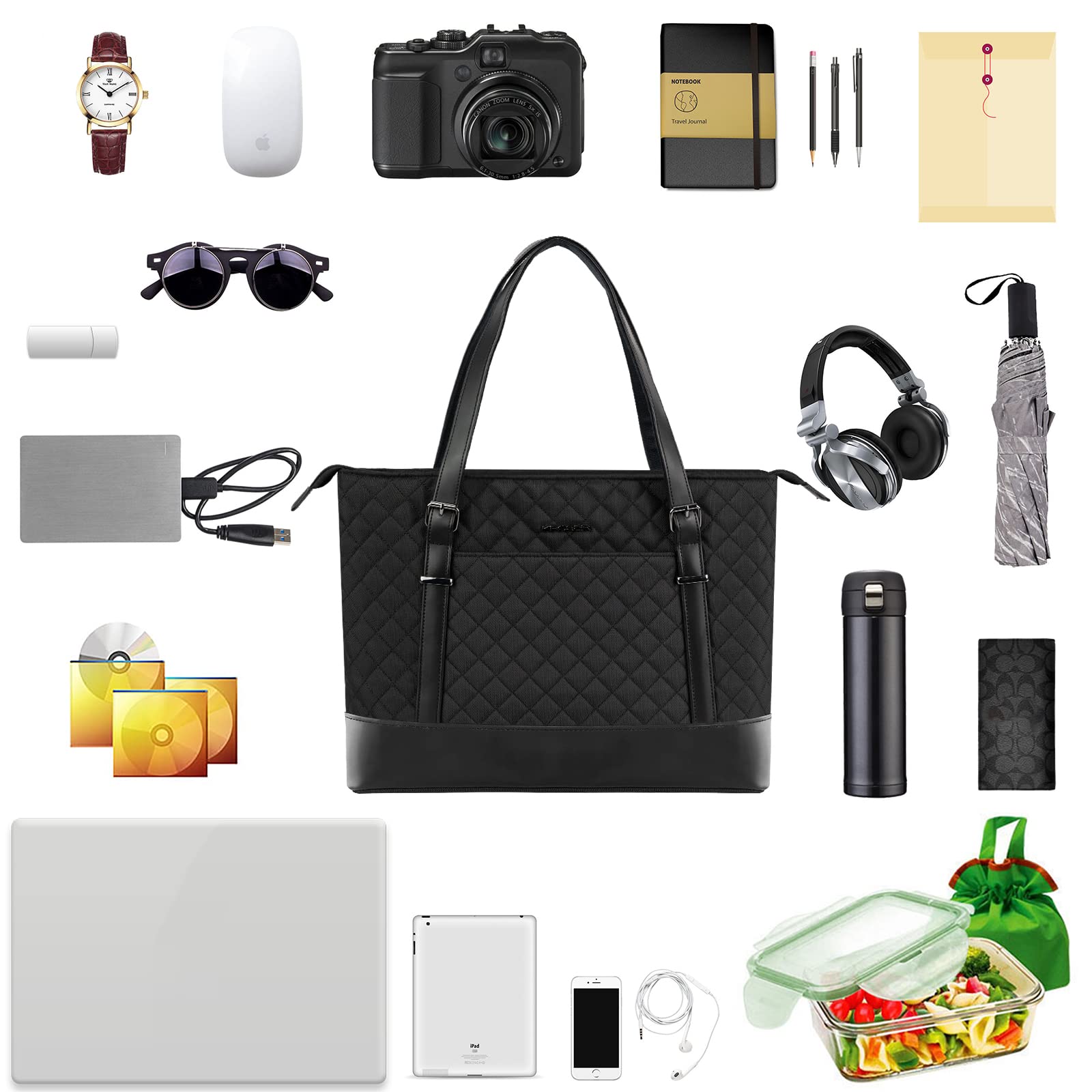 KROSER KROSER 15.6 Inch Laptop Tote Bag with USB Port Large Work Shoulder Bag for Women Ideal for Office Business Travel - View 3 of 7