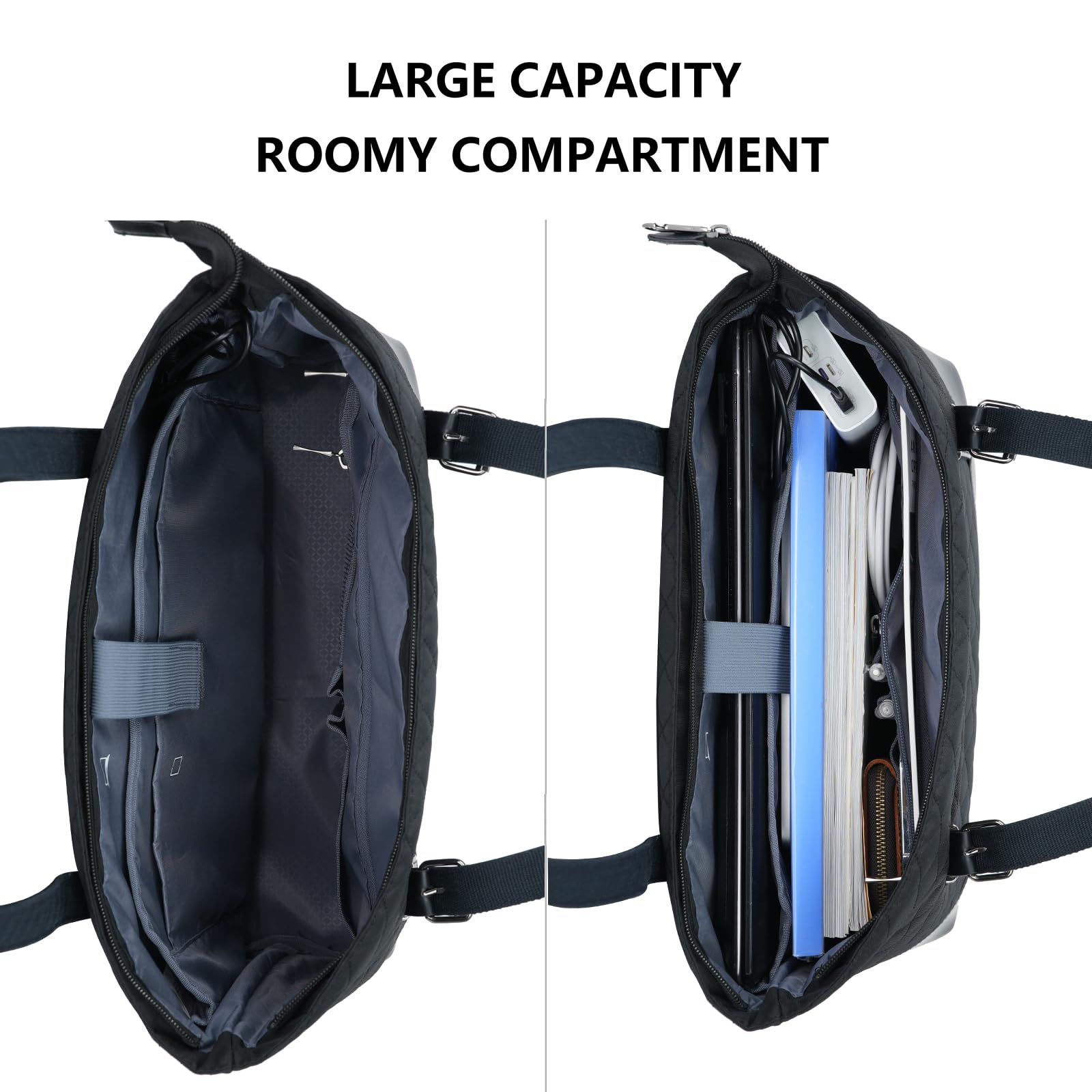 KROSER KROSER 15.6 Inch Laptop Tote Bag with USB Port Large Work Shoulder Bag for Women Ideal for Office Business Travel - View 6 of 7