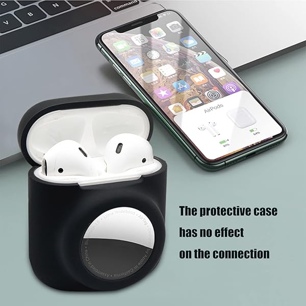 KJGLRSQH Glow in the Dark Airpods 1st 2nd Case with Airtag Holder 2 in 1 Anti-Scratch Anti-Fall Anti-Lost Cover Skin Glow Blue - View 5 of 9