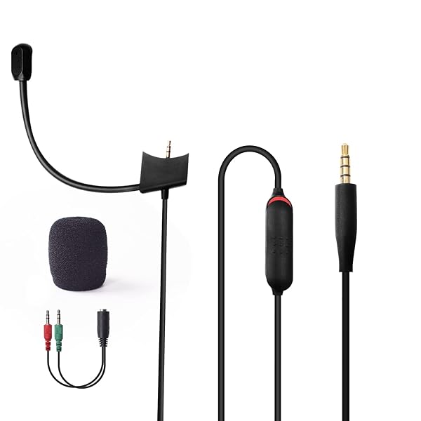 Arzweyk Replacement Cable with Boom Microphone for Bose QC35ii QC35 Headphones Compatible with PC Laptop PS4 PS5 Xbox One Controller - View 2 of 9