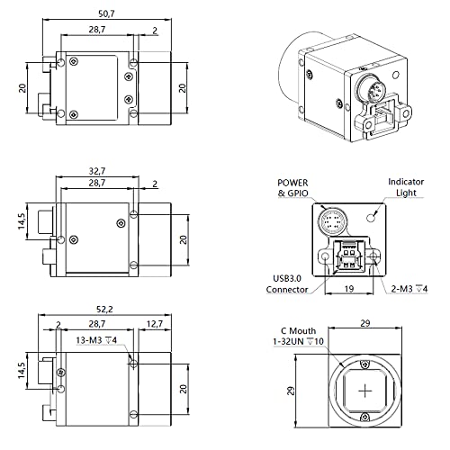 HTENG VISHI HTENG VISHI High Speed USB3.0 0.3MP Machine Vision Camera C-Mount 640x480 790FPS for Windows and Linux Industrial Use - View 9 of 11