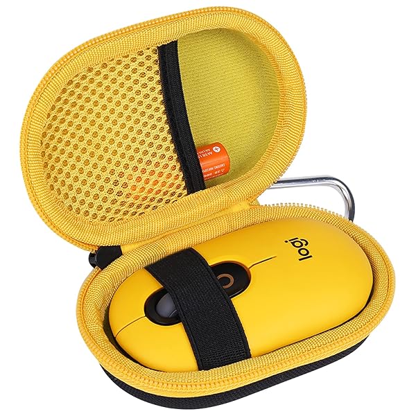 co2CREA co2CREA Hard Case for Logitech POP Wireless Mouse - Black with Inside Blast Yellow | Durable & Stylish Protection - View 4 of 8