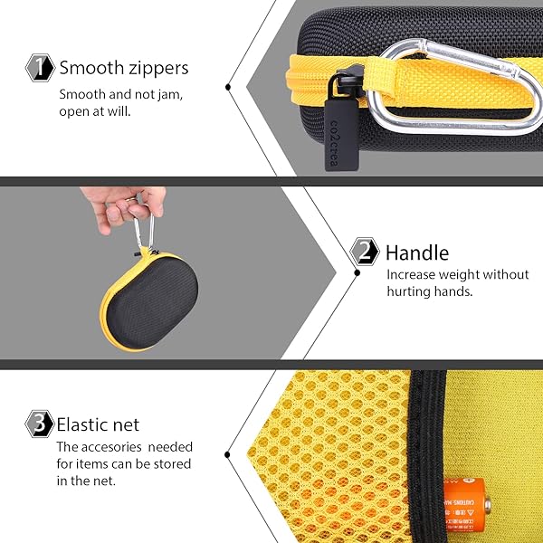 co2CREA co2CREA Hard Case for Logitech POP Wireless Mouse - Black with Inside Blast Yellow | Durable & Stylish Protection - View 6 of 8