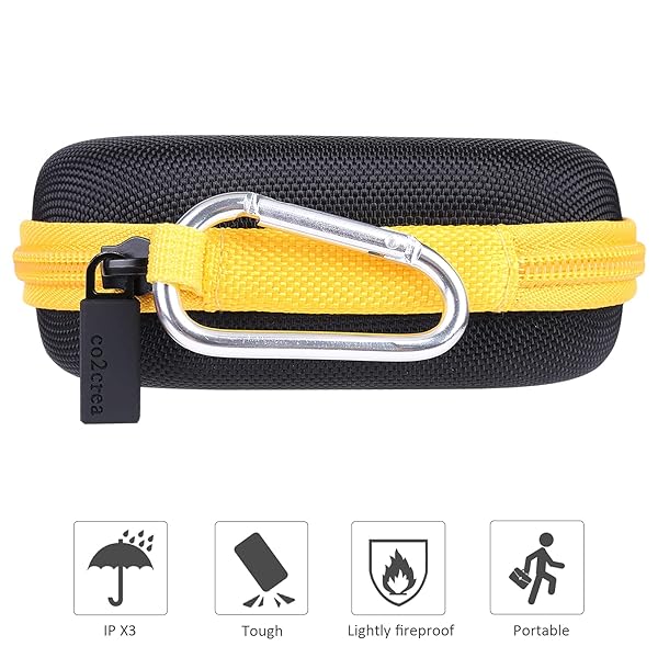 co2CREA co2CREA Hard Case for Logitech POP Wireless Mouse - Black with Inside Blast Yellow | Durable & Stylish Protection - View 7 of 8