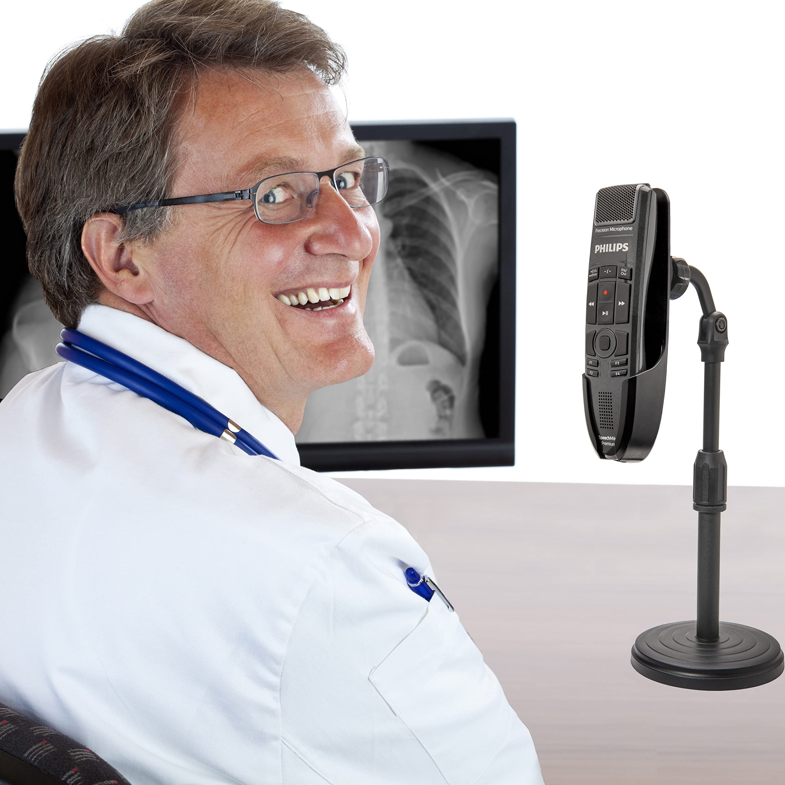 ECS WordUp Telescopic Holder Stand for Nuance PowerMic 4 Philips SpeechMike Microphones SMP4000 SMP4010 LFH3200 LFH3210 LFH3500 LFH3510 SMP3700 SMP3710 SMP3800 - View 7 of 7