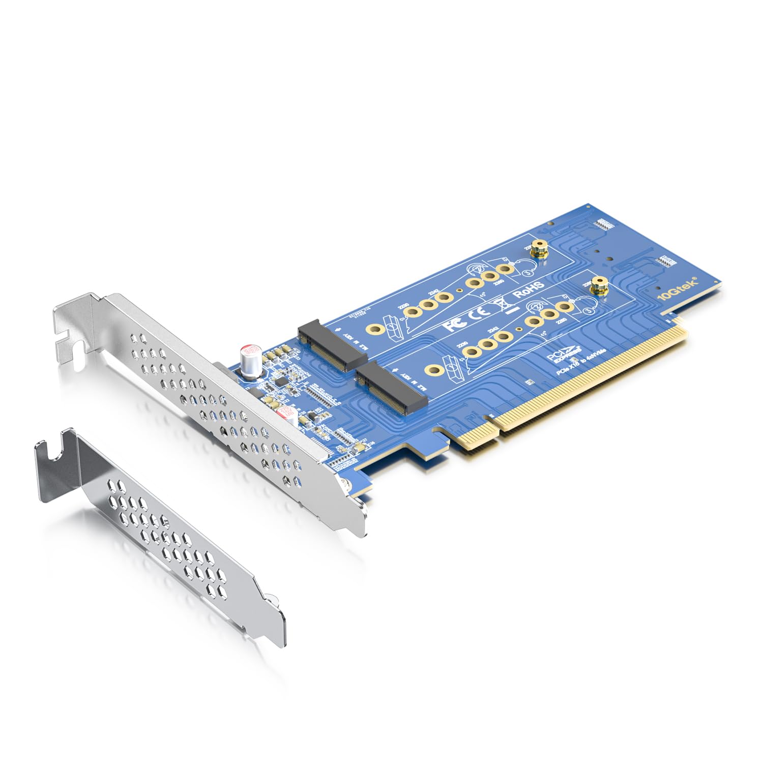 REDLUX PCIe 3.0 to NVMe M.2 Adapter for M Key SSD PCIe X16 Requires Motherboard BIOS Support for Bifurcation - View 2 of 9