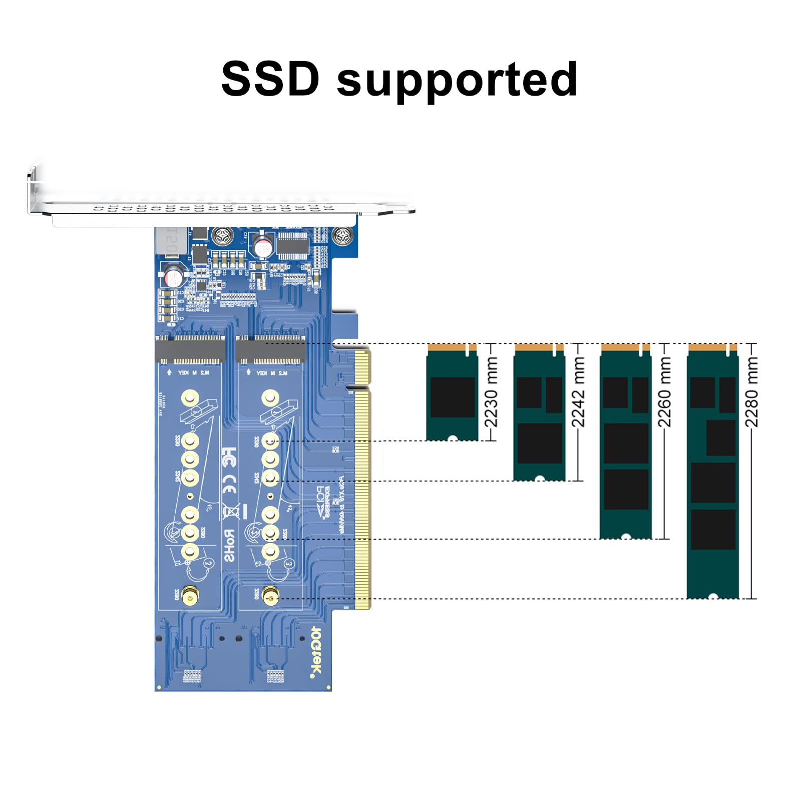 REDLUX PCIe 3.0 to NVMe M.2 Adapter for M Key SSD PCIe X16 Requires Motherboard BIOS Support for Bifurcation - View 4 of 9