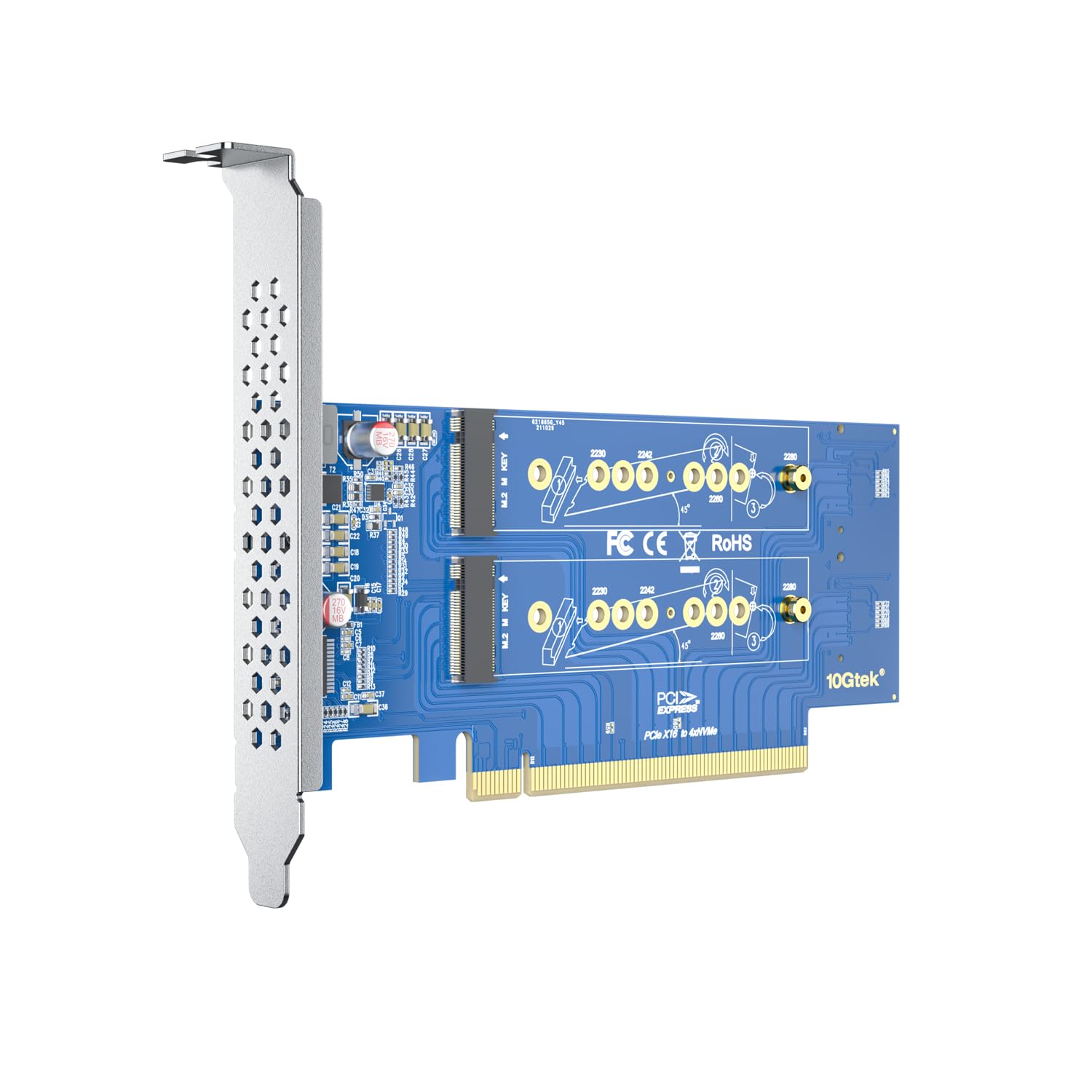 REDLUX PCIe 3.0 to NVMe M.2 Adapter for M Key SSD PCIe X16 Requires Motherboard BIOS Support for Bifurcation - View 9 of 9