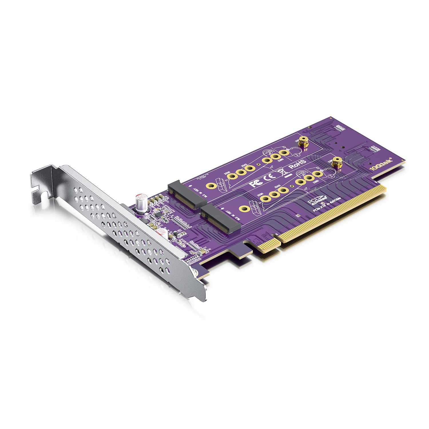 REDLUX PCIe 3.0 to NVMe M.2 Adapter for M Key SSD PCIe X16 Requires Motherboard BIOS Support for Bifurcation