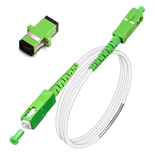 Bangun Buy 1m Armored SC/APC to SC/APC Fiber Optic Cable - Simplex 9/125um, OS1/OS2, LSZH White - High-Speed Internet Jumper Cord