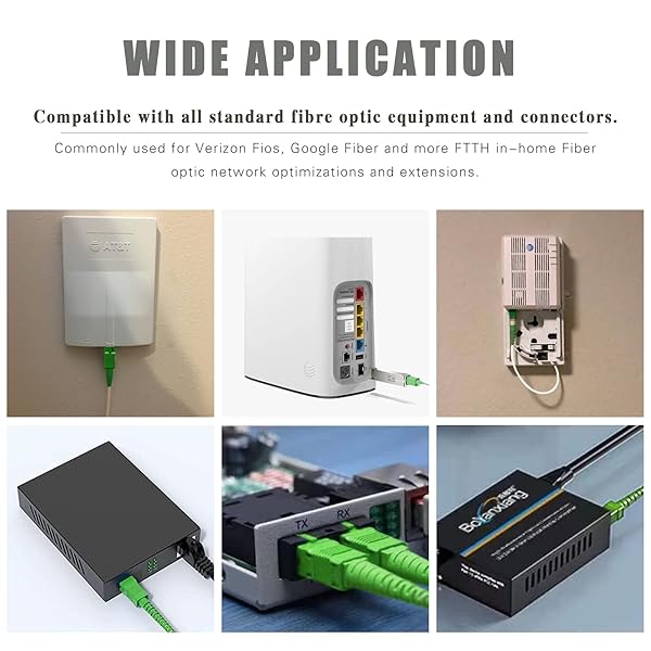 Bangun 30ft SC/APC to SC/APC Fiber Optic Cable - Armored Single Mode Jumper, OS1/OS2 Compatible, LSZH White - High-Speed Internet Solution - View 4 of 7