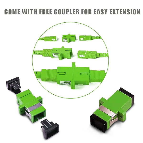 Bangun 30ft SC/APC to SC/APC Fiber Optic Cable - Armored Single Mode Jumper, OS1/OS2 Compatible, LSZH White - High-Speed Internet Solution - View 5 of 7