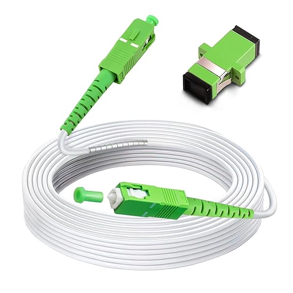 Bangun 30ft SC/APC to SC/APC Fiber Optic Cable - Armored Single Mode Jumper, OS1/OS2 Compatible, LSZH White - High-Speed Internet Solution - View 2 of 7