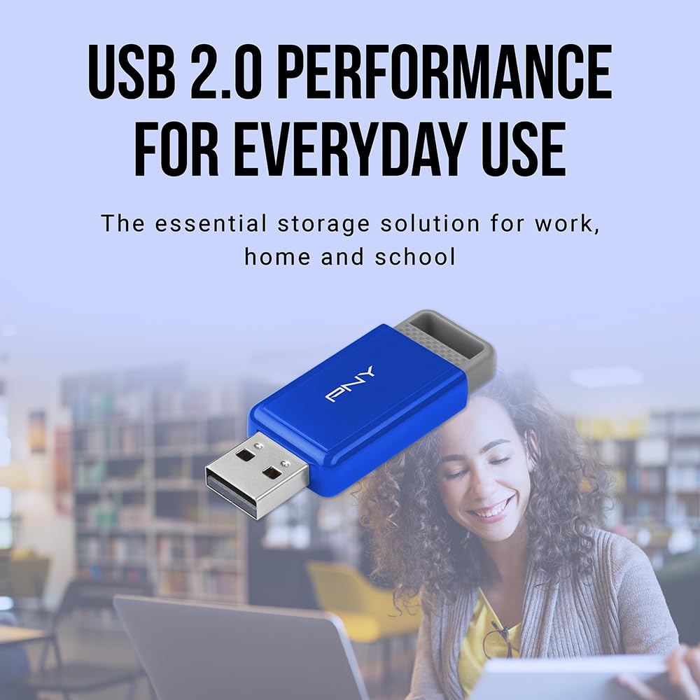 PNY 64GB USB 2.0 Flash Drive 2-Pack High Speed Storage Solution for Easy File Transfer - View 7 of 9
