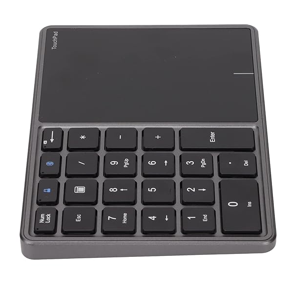 Sanpyl Sanpyl Numeric Keypad 22 Keys 2 in 1 Bluetooth 4.2 Touchpad Type C Charging Financial Accounting Keyboard for Laptop PC Desktop Iron Gray - View 9 of 11