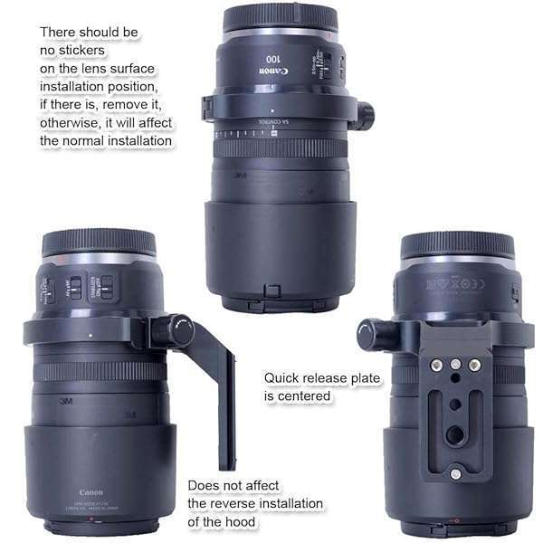 iShoot iShoot Metal Lens Collar for Canon RF 100mm f/2.8L Macro - Arca-Swiss Tripod Mount & Quick Release Plate - View 7 of 9