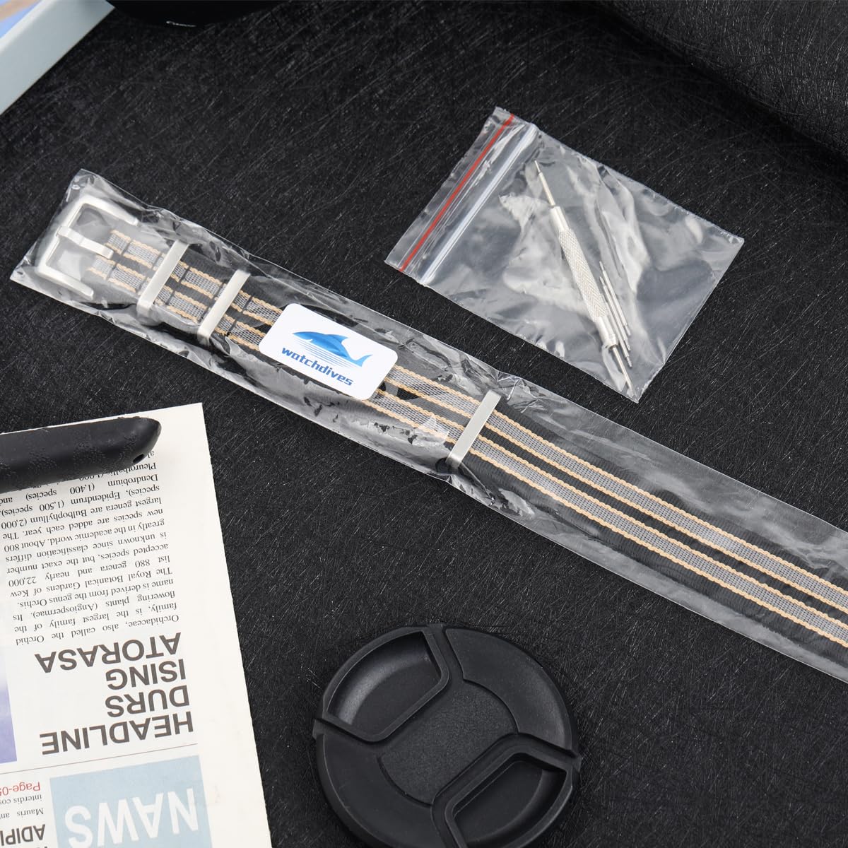 Watchdives Nylon Watch Band 18mm 20mm 22mm Multicolor Replacement Straps for Men Women Black Yellow Gray 20mm - View 3 of 9