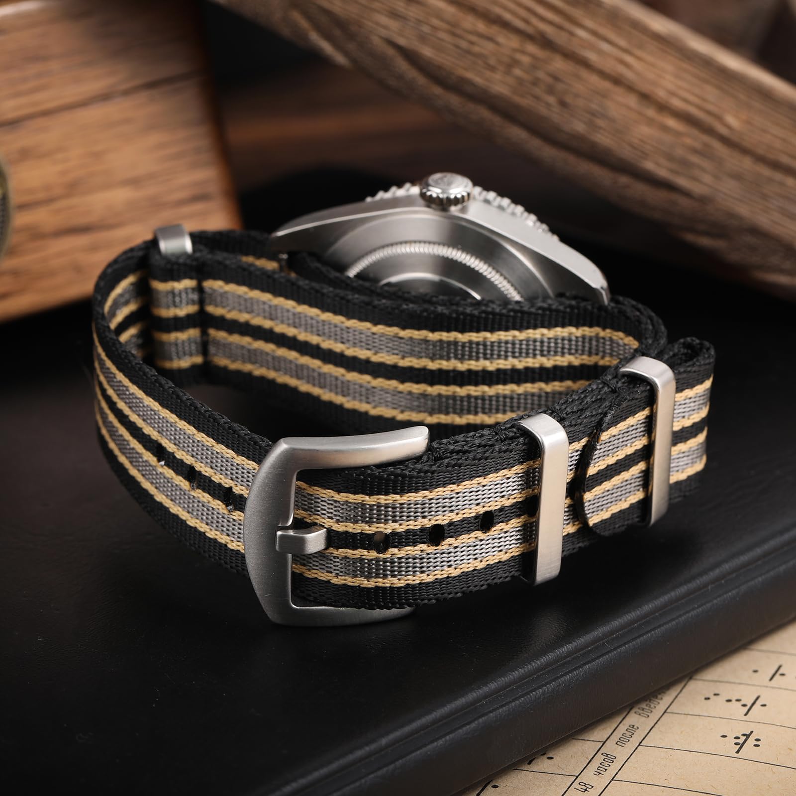 Watchdives Nylon Watch Band 18mm 20mm 22mm Multicolor Replacement Straps for Men Women Black Yellow Gray 20mm - View 6 of 9