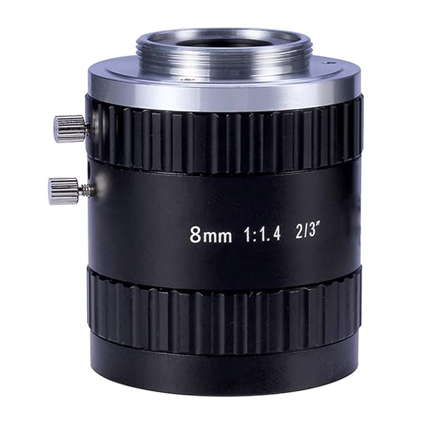 HTENG VISHI FA 8mm 2/3 Inch Fixed Focal Lens for Machine Vision Industrial Camera C Mount Lens