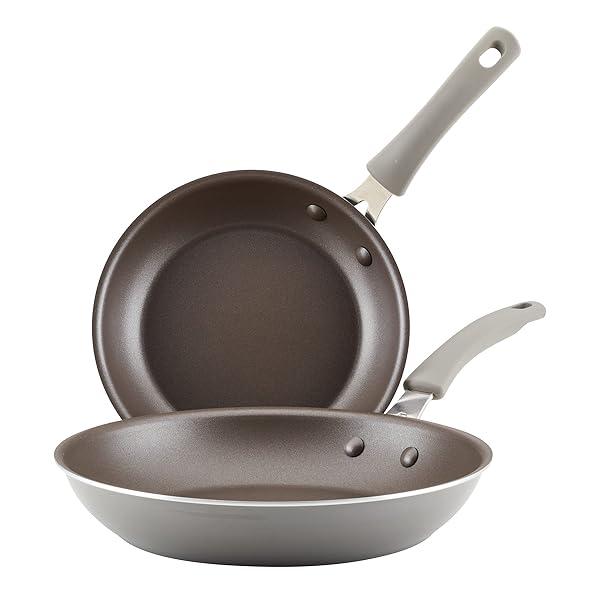 Rachael Ray Rachael Ray Nonstick Frying Pans Skillet Set 9.5 Inch and 11.75 Inch Gray for Easy Cooking and Cleanup