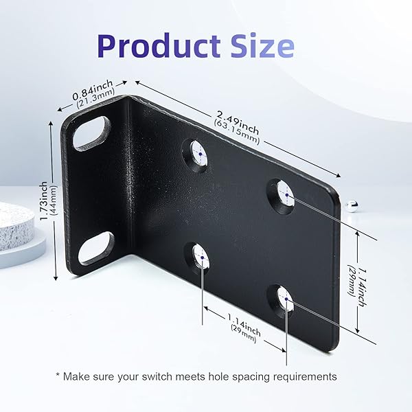 PhyinLan Rack Mount Kit 19 Inch Large Switch Rack Ears for Cisco Small Business Series 18 to 50 Port Models RM-300-19 - View 4 of 9