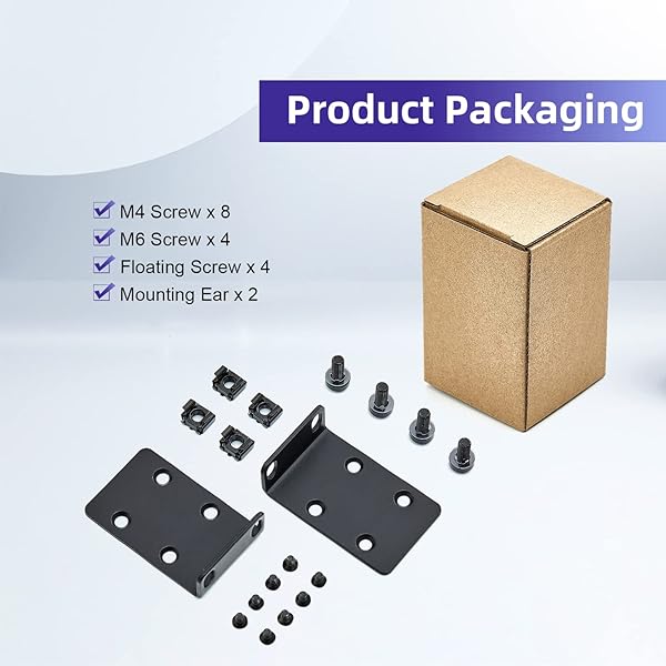 PhyinLan Rack Mount Kit 19 Inch Large Switch Rack Ears for Cisco Small Business Series 18 to 50 Port Models RM-300-19 - View 7 of 9