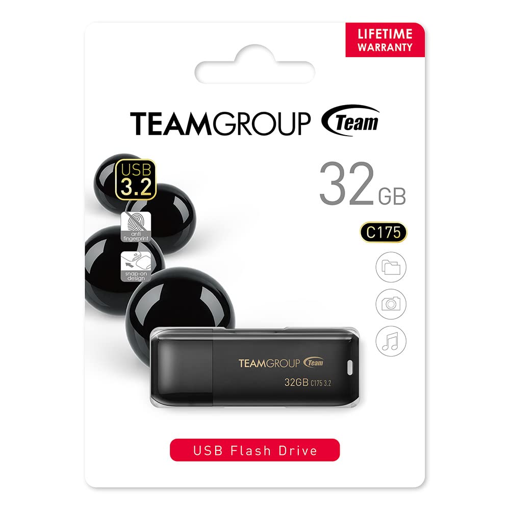 TEAMGROUP TEAMGROUP C175 32GB USB 3.2 Flash Drive 50 Pack External Storage for Computer Laptop Matte Black - View 9 of 9