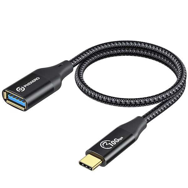 PHIXERO PHIXERO 10Gbps USB C to USB 3.1 Adapter - Fast USB-C to USB-A Cable for MacBook Pro, iPad Pro, Samsung Galaxy