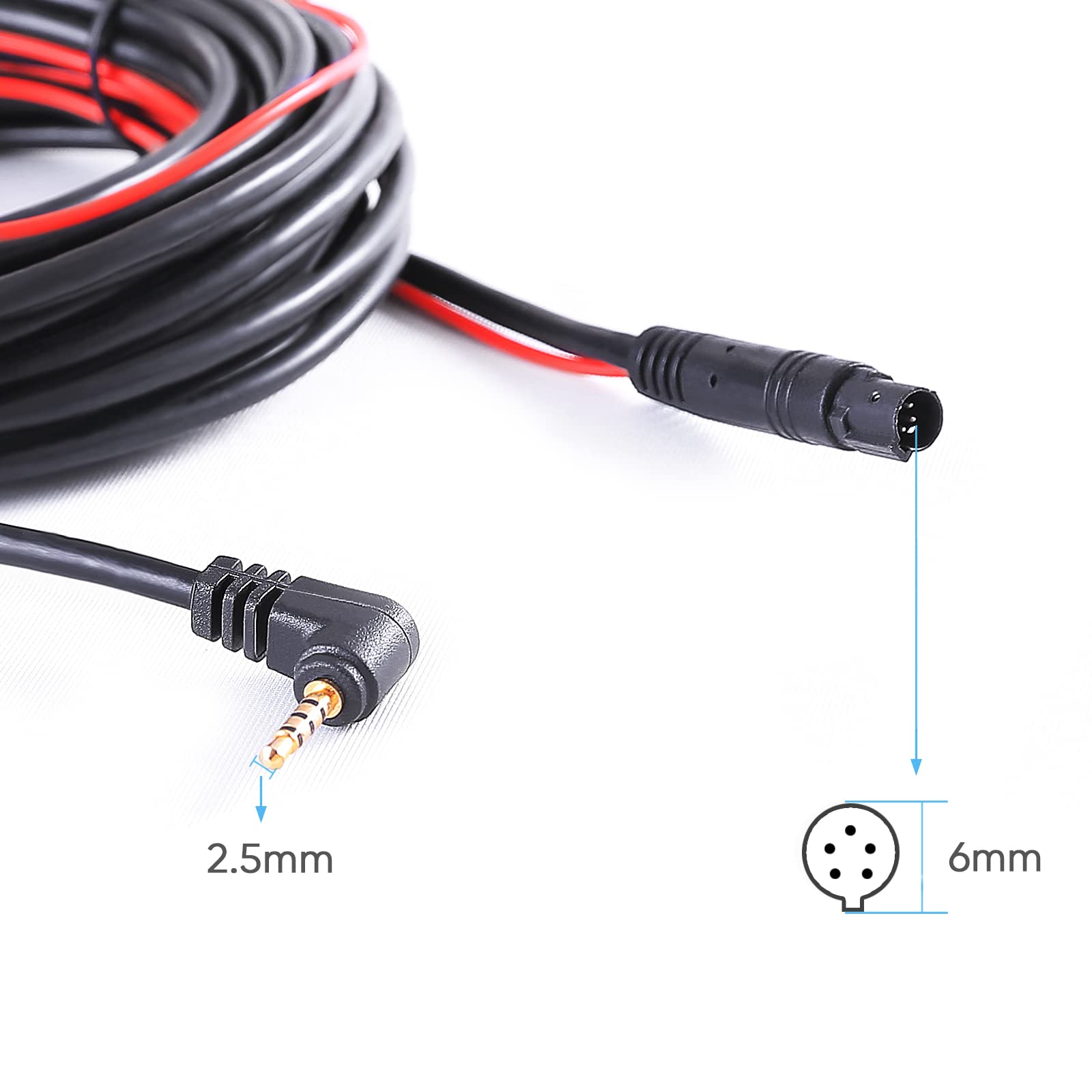 Pixelman Dash Cam Rear Camera Cable 23 Ft 5-Pin to 2.5mm Male Plug Wire for Car Recorder and Backup for Pickup Trucks RV SUV Bus - View 2 of 7
