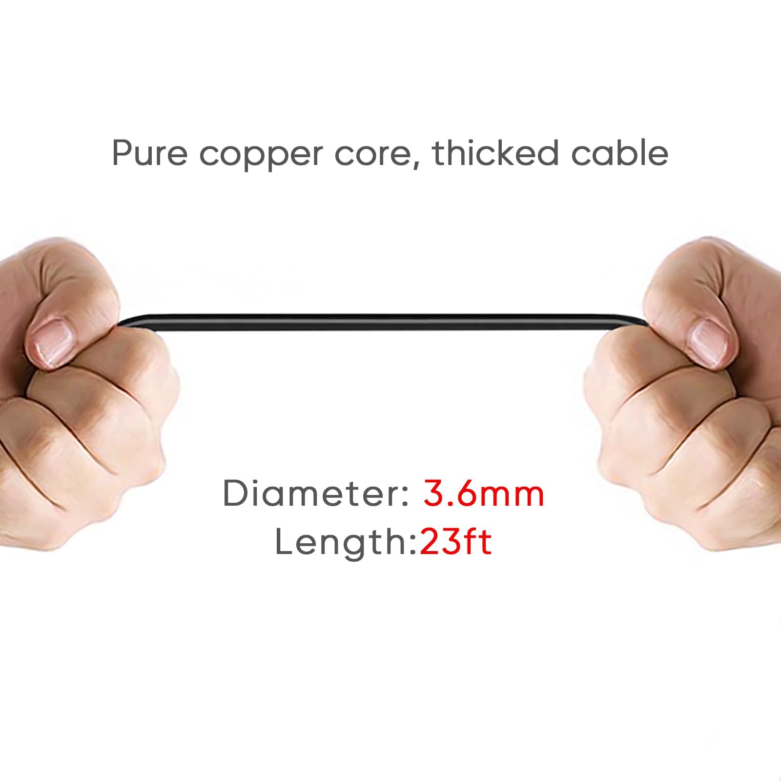 Pixelman Dash Cam Rear Camera Cable 23 Ft 5-Pin to 2.5mm Male Plug Wire for Car Recorder and Backup for Pickup Trucks RV SUV Bus - View 3 of 7