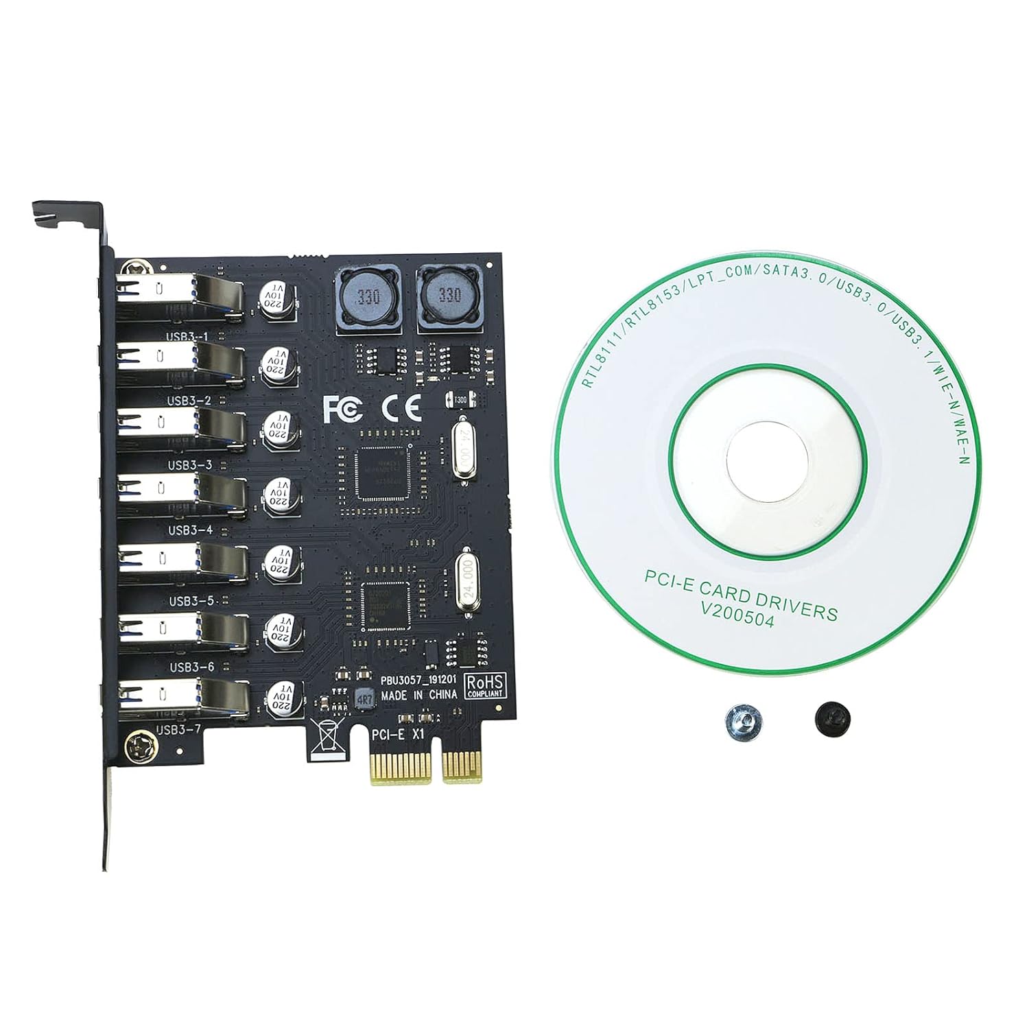 RIITOP USB 3.0 PCIe Expansion Card 7 Port RIITOP Adapter 5Gbps No Power Needed for Fast Data Transfer - View 7 of 7
