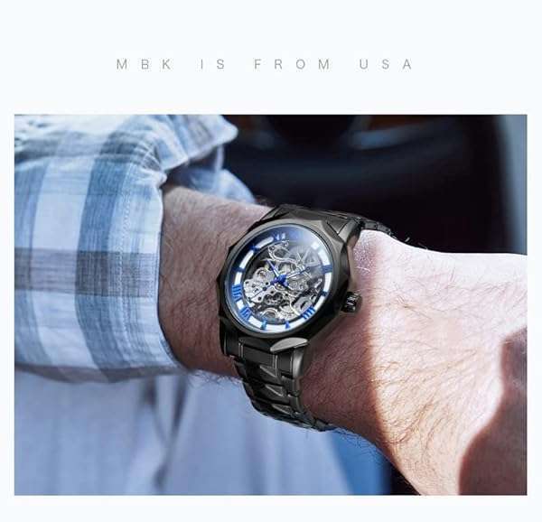 FORSINING FOR SINING Men's Automatic Skeleton Watch - Dodecagon Tourbillon with Leather Band (Black) - View 5 of 6